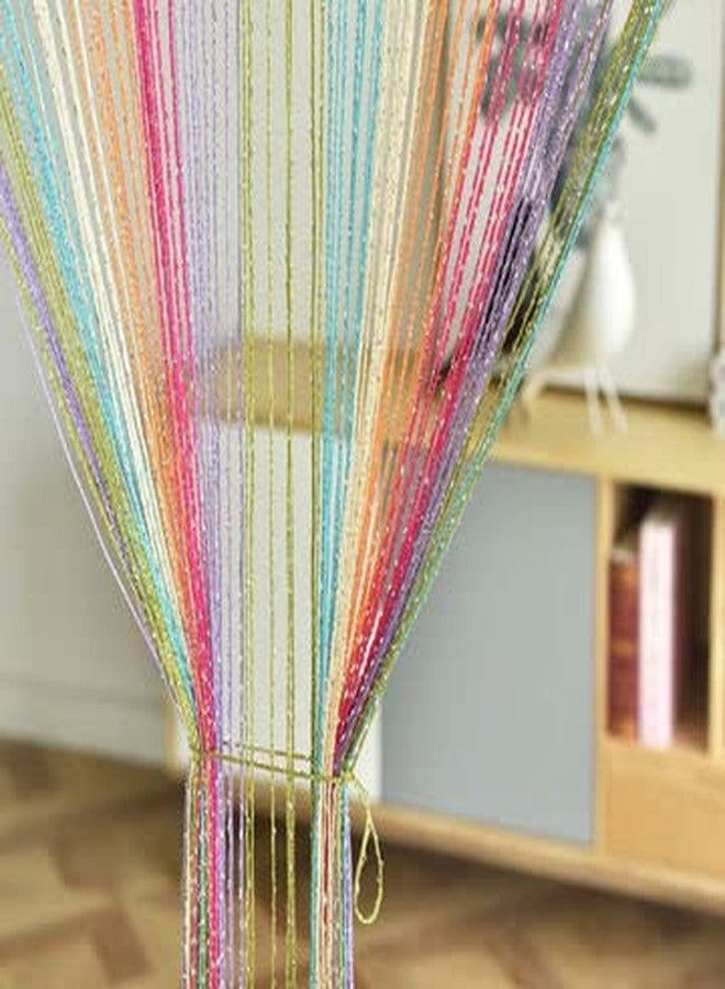 Selibration ستائر خيطية متعددة الألوان من سيليبريشن | 100 × 200 سم (قطعتان) لتقسيم الغرف وتزيين الحفلات والمنازل والمناسبات - Image 3